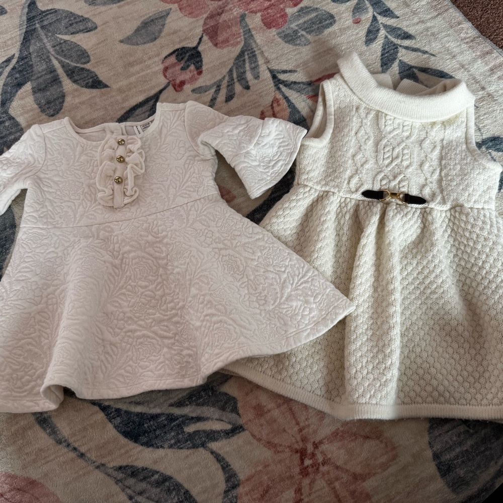 Janie and Jack Cream Baby Dresses